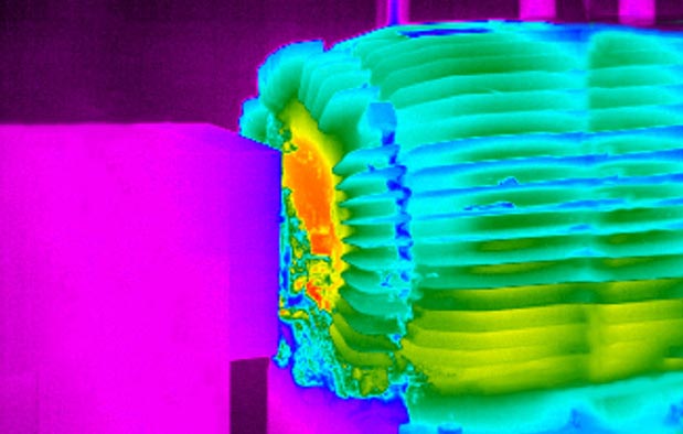Mechanical infrared survey showing overheated mechanical equipment